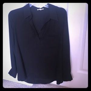 Cute black polyester blouse from Pleione
